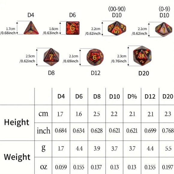 Galaxy Style Game Dice in 8 Color Sets - Picture 8 of 8